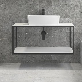 Furnibath S10 101 White - Βάση Επιτραπέζιου Επιπλου με Ραφι 101x46