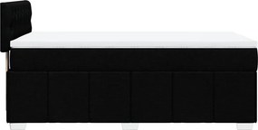 vidaXL Κρεβάτι Boxspring με Στρώμα Μαύρο 80 x 200 εκ. Υφασμάτινο