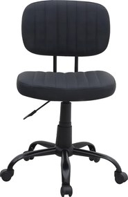 Καρέκλα γραφείου Romano Megapap από τεχνόδερμα χρώμα μαύρο 46x53x79/86εκ.