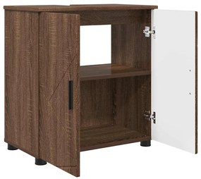 vidaXL Σετ Επίπλων Μπάνιου Επιτοίχιο 3 pcs Καφέ δρυς 61 x 35 x 64 εκ.
