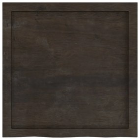 vidaXL Επιφάνεια Τραπεζιού Σκούρο Καφέ 60x60x(2-6) εκ Επεξ. Μασίφ Δρυς