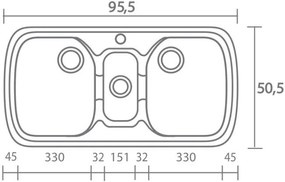 Νεροχύτης Sanitec 303-Metallic Ice