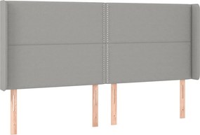 vidaXL Κρεβάτι Boxspring με Στρώμα &amp; LED Αν.Γκρι 200x200εκ. Υφασμάτινο