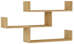 Ραφιέρα τοίχου Tibet Megapap χρώμα φυσικό οξιάς 119x22x66εκ.