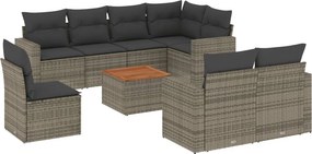 vidaXL Patio Sofa Set Grey and Dark Grey