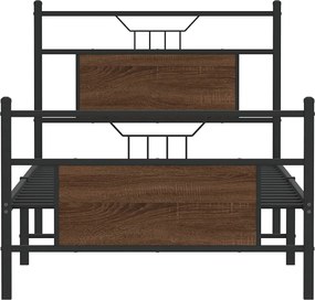 vidaXL Πλαίσιο Κρεβ. Χωρ. Στρώμα Καφέ Δρυς 80x200 εκ. Επεξ. Ξύλο