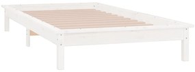 vidaXL Πλαίσιο Κρεβατιού με LED Λευκό 100 x 200 εκ. από Μασίφ Ξύλο