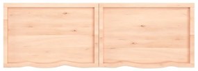 Πάγκος Μπάνιου 180x60x(2-6) εκ. από Ακατέργαστο Μασίφ Ξύλο - Καφέ