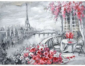 Πίνακας Καμβάς Παρίσι 15-00-21121 120x90x3cm Grey-Pink Marhome Οριζόντιοι Canvas