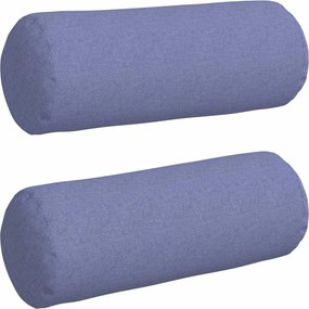vidaXL Μαξιλάρια Στήριγμα 2 pcs Μπλε τζην Ø 25 x 70 cm ύφασμα