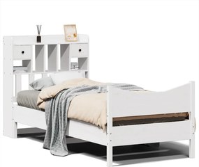 vidaXL Σκελετός Κρεβ. Χωρίς Στρώμα Λευκό 75x190 εκ Μασίφ Πεύκο