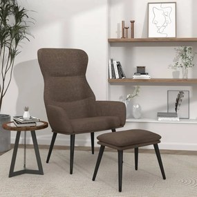 vidaXL Πολυθρόνα Relax Taupe Υφασμάτινη με Σκαμπό