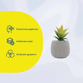 Τεχνητό Φυτό σε Μοντέρνο Κεραμικό Γλαστράκι 12x11x19cm