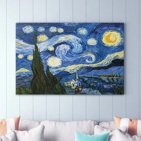 Πίνακας σε καμβά Starry Night Megapap ψηφιακής εκτύπωσης 100x70x3εκ. - GP033-0117 - GP033-0117