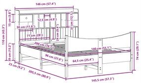 ΣΚΕΛΕΤΟΣ ΚΡΕΒΑΤΙΟΥ ΧΩΡΙΣ ΣΤΡΩΜΑ ΚΑΦΕ 140X200 ΜΑΣΙΦ ΞΥΛΟ ΠΕΥΚΟΥ 3323379