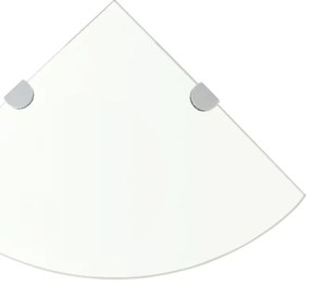 vidaXL Ράφια Γωνία 2 τεμ Διάφανα 35x35 εκ Γυάλινα + Στηρίγματα Χρωμίου