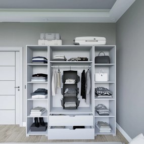 Τετραφυλλη Ντουλαπα Λευκο Ματ DURU 1600 45x170x183