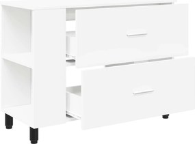 vidaXL Έπιπλο μπάνιου Λευκό 80 x 35 x 60 cm Επεξεργασμένο Ξύλο