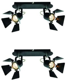 Φωτιστικό Οροφής - Σποτ Mystik (Σετ 2Τμχ) 77-8865 34x10,5x17.5cm 2xGU10 60W Black Homelighting