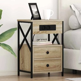 vidaXL Κομοδίνο Δρύς Sonoma 40 x 31 x 60 εκ. Επεξεργασμένο ξύλο