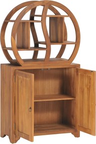 vidaXL Ντουλάπι με Ραφιέρα Σχέδιο Γιν Γιανγκ 70x30x130 εκ. Ξύλο Teak