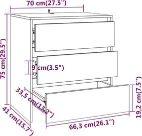 vidaXL Μπουφές 2 τεμαχίων Καπνιστή Δρυς Επεξεργασμένο Ξύλο