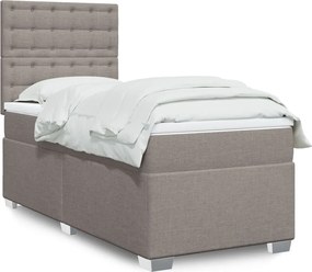 vidaXL Κρεβάτι Boxspring με Στρώμα Taupe 100 x 200 εκ. Υφασμάτινο