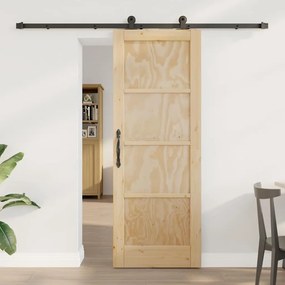 vidaXL Συρόμενη Πόρτα ORKDAL Φυσικό και μαύρο 73.5 x 198.5 εκ.