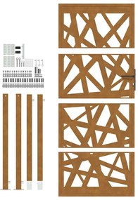Πύλη κήπου 105x205 cm από καιρικό χάλυβα Light Design - Καφέ