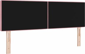 vidaXL Κεφαλάρι με κεφαλάρι Ροζ 144 cm Τεχνητό Δέρμα