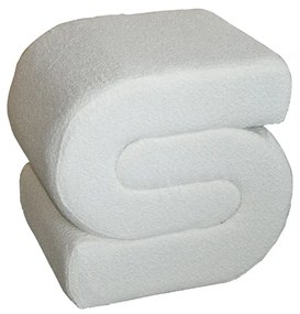 Intrahome Σκαμπό Escargot intrahome μπουκλέ ύφασμα σε λευκή απόχρωση 48x42x44εκ | SKU: INTRAPA-464111119