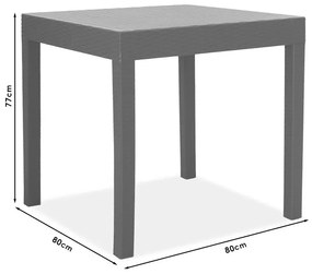 Τραπέζι Gabi pakoworld PP χρώμα μαύρο 80x80x77εκ - Πολυπροπυλένιο - 143-000022
