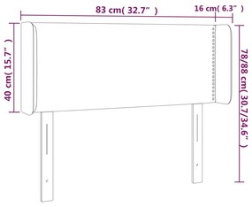 Κεφαλάρι Κρεβατιού LED Σκούρο Μπλε 83x16x78/88 εκ. Βελούδινο - Μπλε