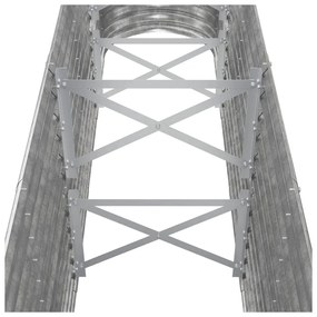 vidaXL Ζαρντινιέρα Ασημί 260x40x68 εκ. Γαλβανισμένος χάλυβας