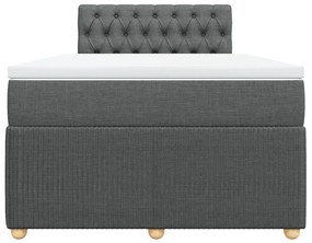 vidaXL Κρεβάτι Boxspring με Στρώμα Σκούρο Γκρι 120x190 εκ Υφασμάτινο