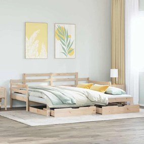 vidaXL Καναπές Κρεβάτι Συρόμενος Χωρίς Στρώμα 80x200 εκ. &amp; Συρτάρια