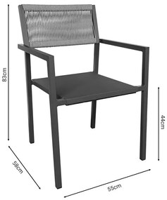 Τραπεζαρία Savor-Kliton σετ 3τεμ λευκό αλουμίνιο και rattan σε φυσικό χρώμα 80x80x74εκ 80x80x74 εκ.