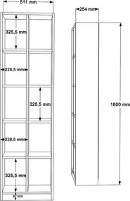 Βιβλιοθήκη Oteca 10θέσεων pakoworld oak 51.1x25.4x180εκ