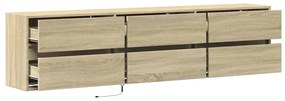 Έπιπλο Τοίχου Τηλεόρασης με LED Sonoma Δρυς 180x31x45 εκ. - Καφέ