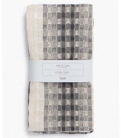 Πετσέτες Κουζίνας Ibiza (Σετ 2Τμχ) LBTCAIBIZA50TGR Beige-Grey Calma House 100% Cotton