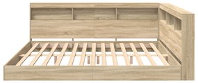 vidaXL Κρεβάτι Βιβλιοθήκης Sonoma Oak 180x200 εκ. Από Κατασκευασμένο Ξύλο