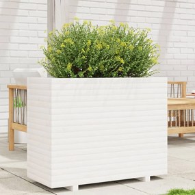 vidaXL Ζαρντινιέρα Κήπου Λευκή 90x40x72,5 εκ. από Μασίφ Ξύλο Πεύκου