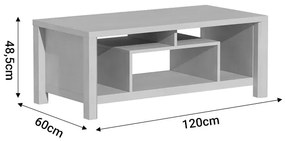 Τραπέζι σαλονιού Tracy pakoworld λευκό-γκρι 120x60x48.5εκ (1 τεμάχια)