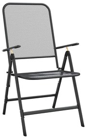 vidaXL Σετ Τραπεζαρίας Κήπου 7 Τεμαχίων Ανθρακί από Μεταλλικό Πλέγμα