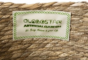 GloboStar® Artificial Garden PAROS 20277 Διακοσμητικό Πλεκτό Καλάθι - Κασπώ Γλάστρα - Flower Pot Μπεζ Φ29cm x Υ25cm