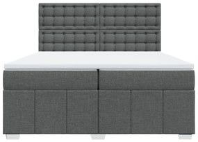 ΚΡΕΒΑΤΙ BOXSPRING ΜΕ ΣΤΡΩΜΑ ΣΚΟΥΡΟ ΓΚΡΙ 200X200 ΕΚ. ΥΦΑΣΜΑΤΙΝΟ 3294090