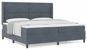 vidaXL Κρεβάτι με ελατήρια Σκούρο γκρι 200 x 200 cm Βελούδο