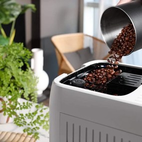 Καφετιέρα DeLonghi Magnifica PLUS ECAM 320.60.W, 1450W, 15 bar, 1.8l, 15 προγράμματα, 13 επίπεδα άλεσης, οθόνη αφής TFT, LatteCrema Hot, επιλογή φασολιών, Λευκό