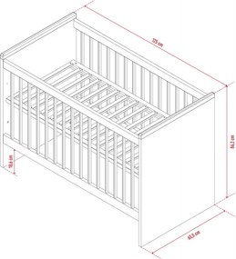 Βρεφικό κρεβάτι Young Users - 65.00Χ125.00Χ86.50cm