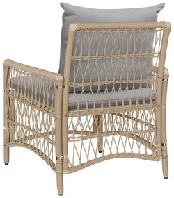 Καρέκλα Κήπου με μαξιλάρι Μπεζ 73 x 61 x 77 εκ συνθετικό ρατάν